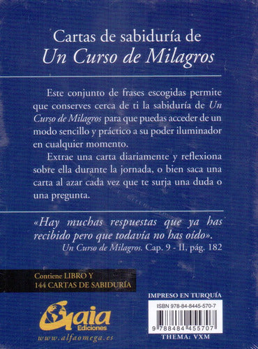 Cartas De Sabiduría Un Curso De Milagros: Cartas De Sabiduría, De Foundation For Inner Peace., Vol. 1.0. Editorial Gaia, Tapa Blanda, Edición 1.0 En Español, 2015