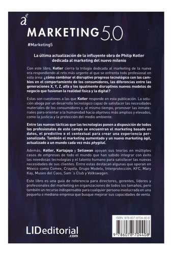 Marketing 5.0: Na, De Philip Kotler. Serie Na Lid Editorial Mexicana, Tapa Blanda, Edición 1 En Español, 2021