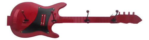 Perchero De Pared Guitarra Eléctrica - Madera De Pino Rojo