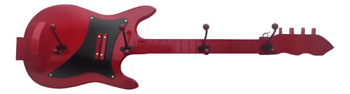 Perchero De Pared Guitarra Eléctrica - Madera De Pino Rojo