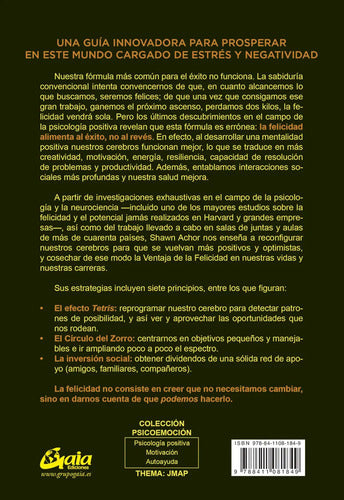 Libro La Ventaja De La Felicidad, De Shawn Achor. Editorial Gaia Ediciones, Tapa Blanda