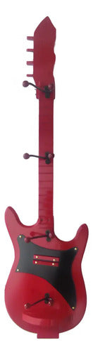 Perchero De Pared Guitarra Eléctrica - Madera De Pino Rojo