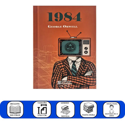 1984: , De George Orwell. Colección Fractales, Vol. 1. Editorial Emu, Tapa Pasta Dura, Edición 1 En Español, 2024