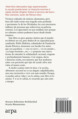 Libro Altruismo Racional, De Melchor, Pablo. Editorial Arpa Editores, Tapa Blanda