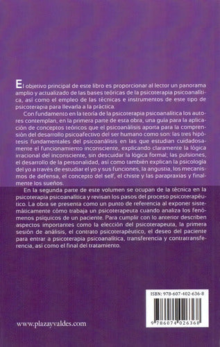 Teoría Y Técnica De La Psicoterapia Psicoanalítica - De José De Jesús González Núñez Y María Del Pilar Rodríguez - Editorial Plaza Y Valdés